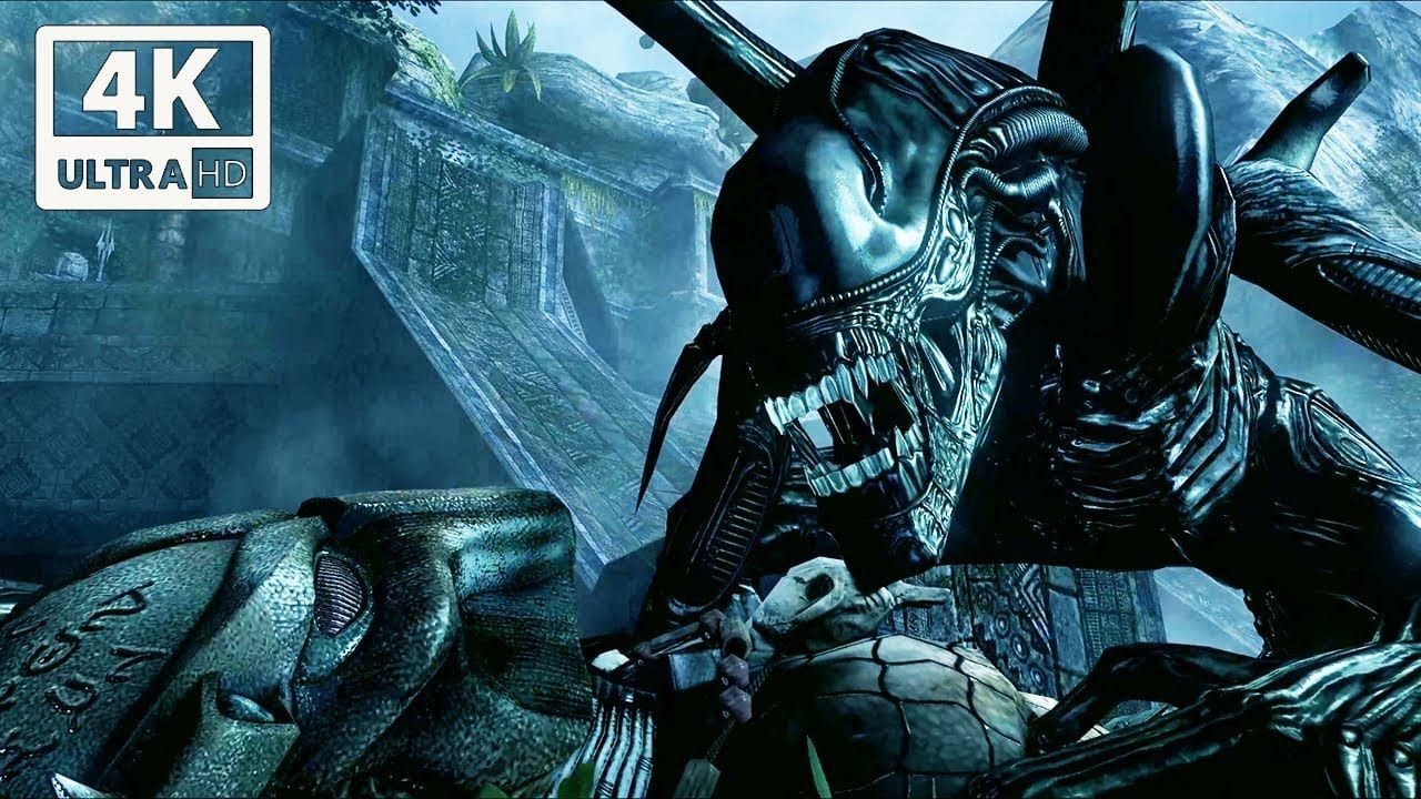 Alien vs Predator Fight Scene - Aliens vs Predator Game 4k 60FPS Ultra HD