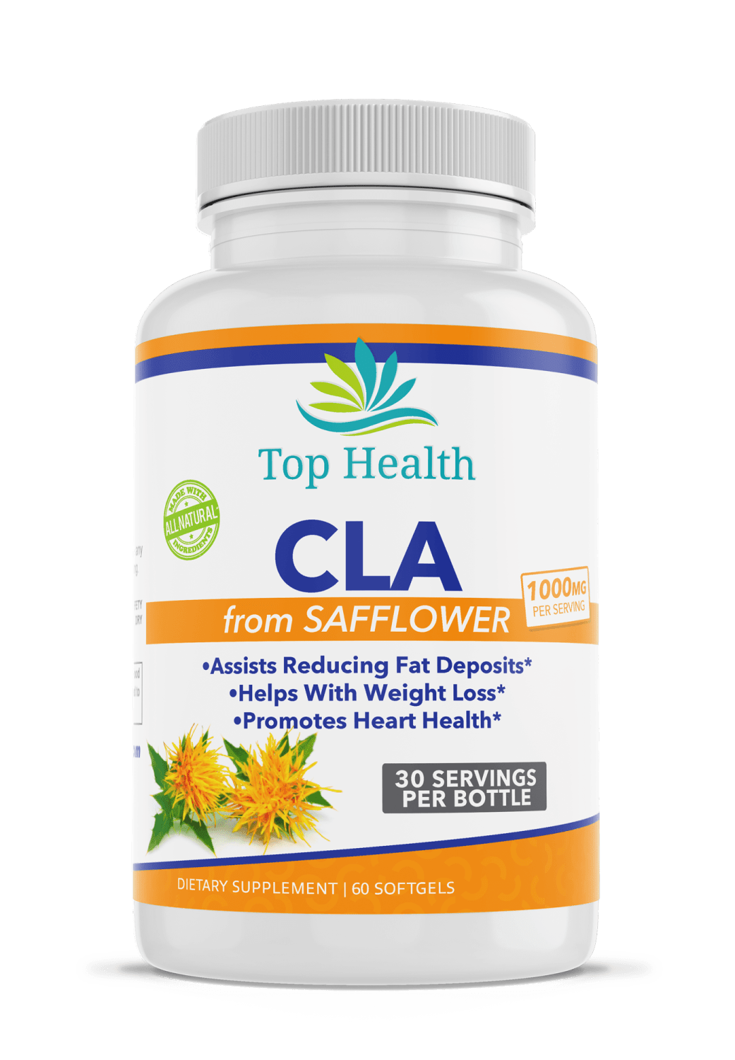 CLA 1000mg Weight Loss Fat Burner Dietary Supplement 60 Softgels