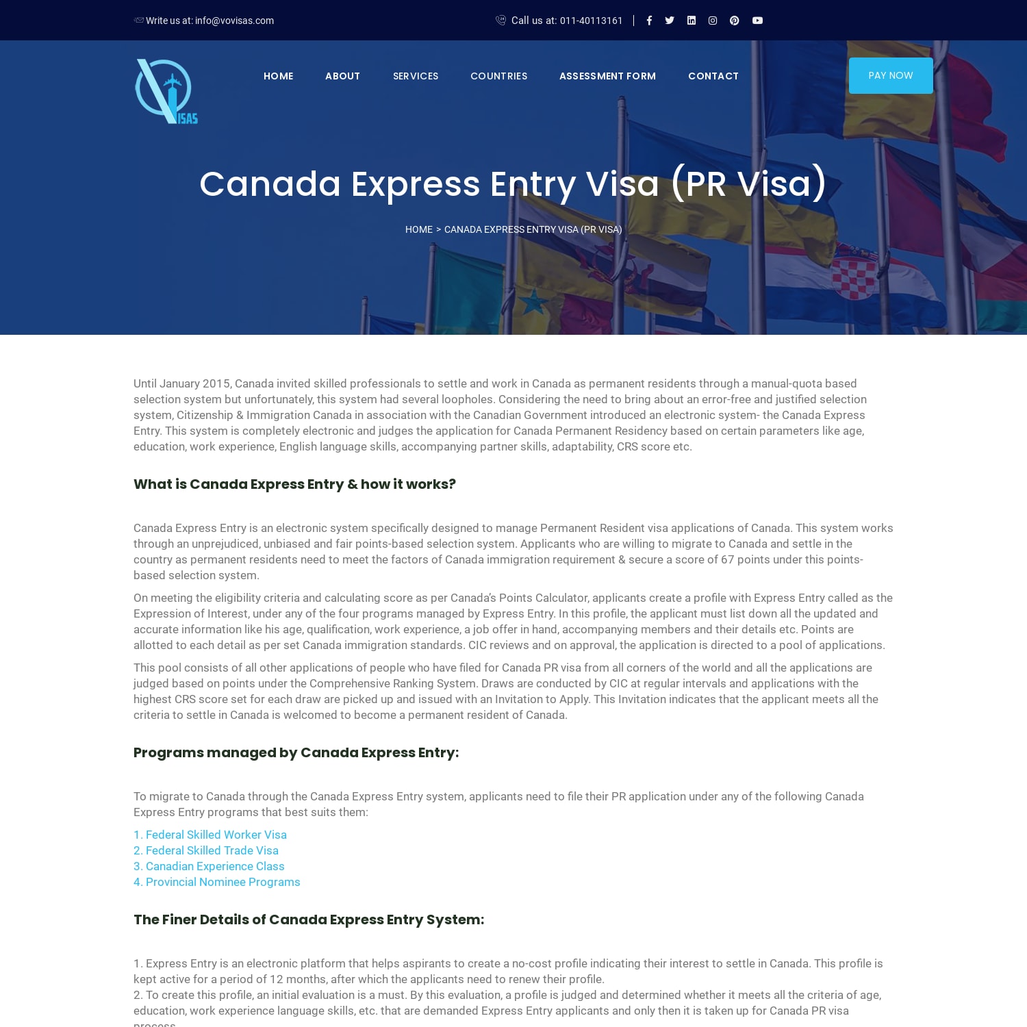 Canada Express Entry Visa (PR Visa)