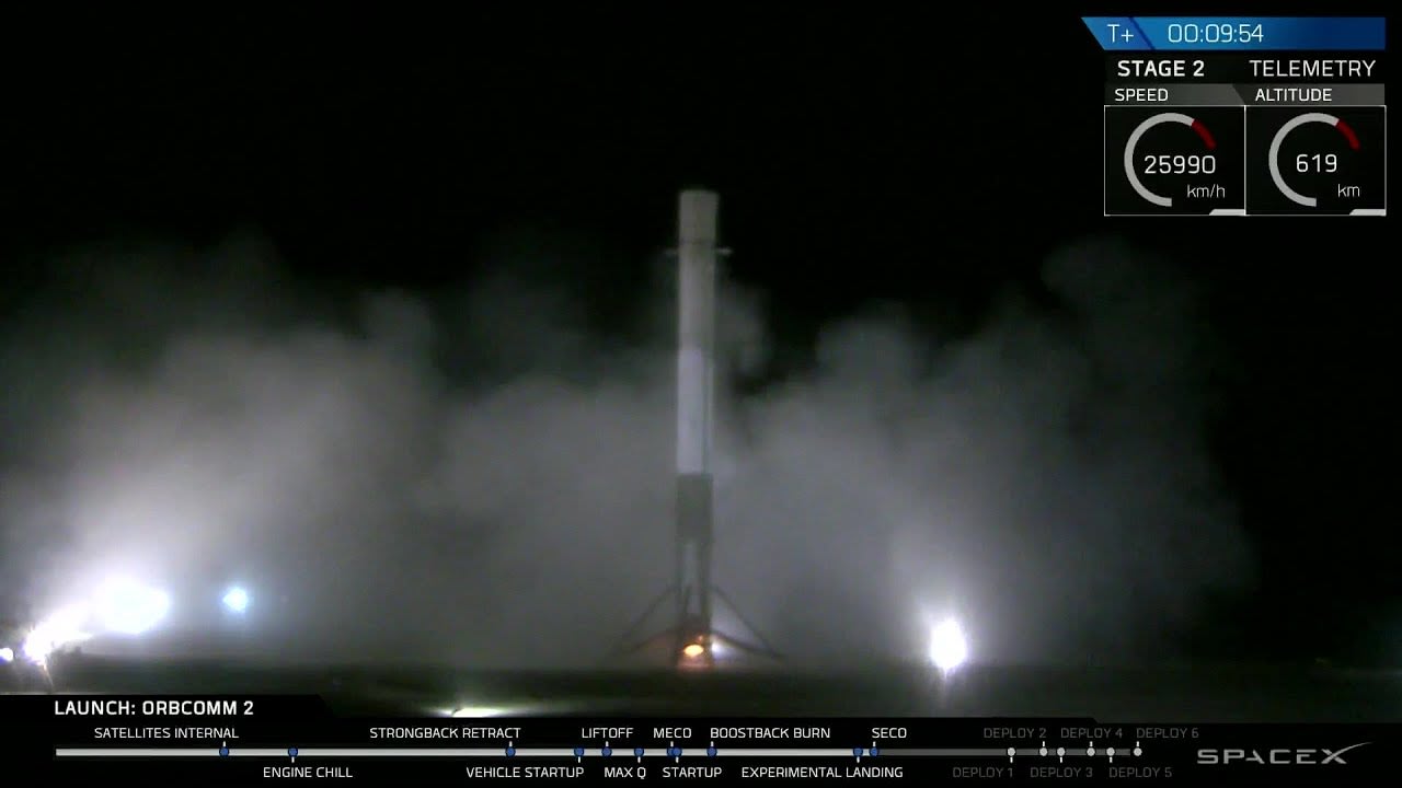 Historic Landing of Falcon 9 First Stage at Landing Zone 1 (OG-2 Mission)
