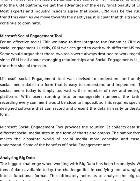 Carrying out Social CRM with Microsoft Dynamics CRM