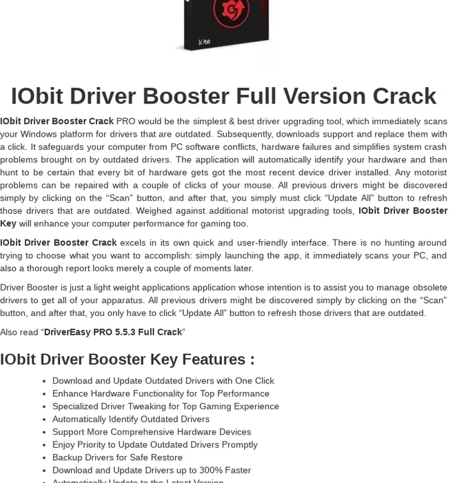 IObit Driver Booster Pro Key 6.2.0.198 Crack Download