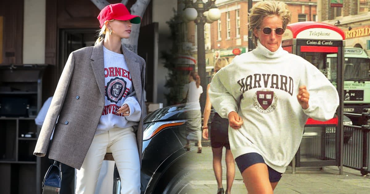 Hailey Baldwin Wore Princess Diana's Sweatshirt of Choice and the Shoes of Our Dreams