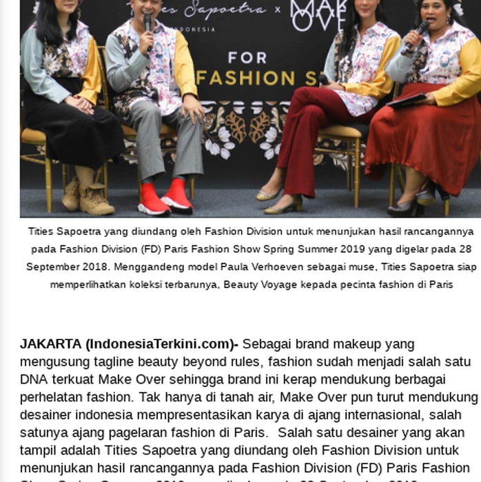Make Over Dukung Tities Sapoetra di Gelaran Paris Fashion Show Spring Summer 2019