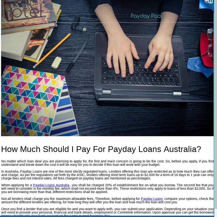 How Much Should I Pay For Payday Loans Australia?