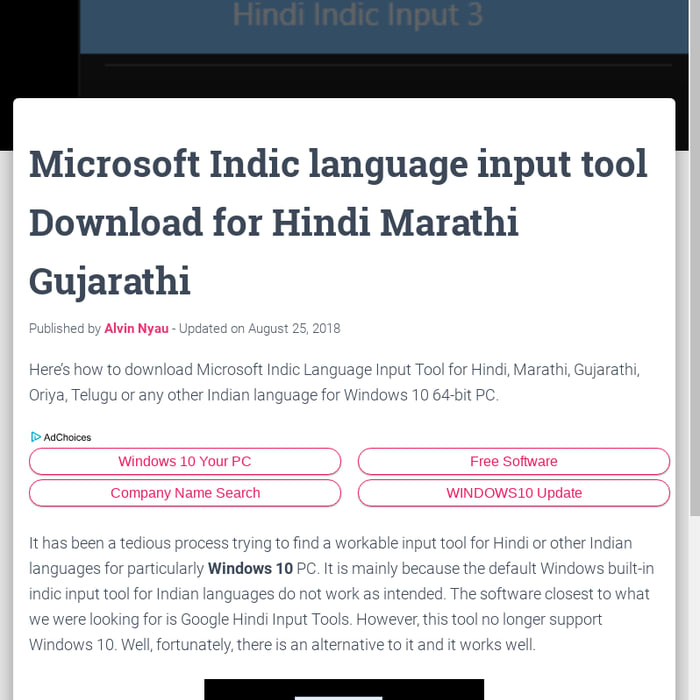 Microsoft Indic language input tool Download for Hindi Marathi Gujarathi