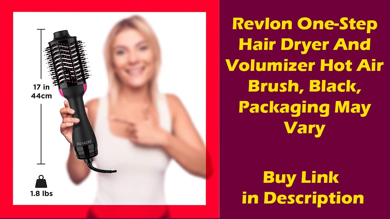 Revlon One-Step Hair Dryer And Volumizer Hot Air Brush, Black, Packaging May Vary