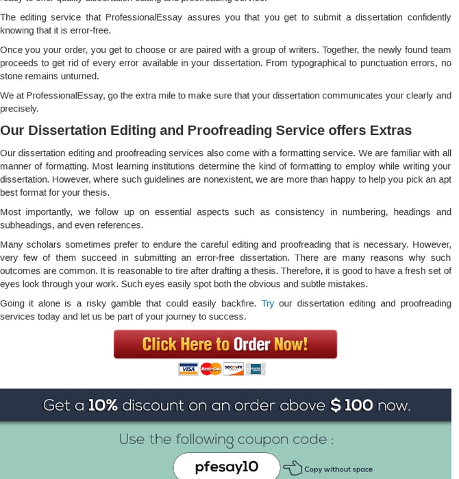 Dissertation editing and proofreading service