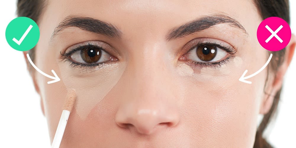 روش استفاده از کانسیلر برای محو کردن خطوط و پنهان کردن لك های دور چشم