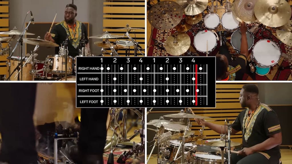 Drummer Demonstrates Increasingly Difficult Grooves