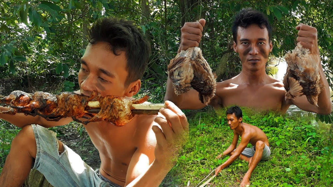 Survival Skills: Memasak dan makan burung puyuh - Makan di hutan