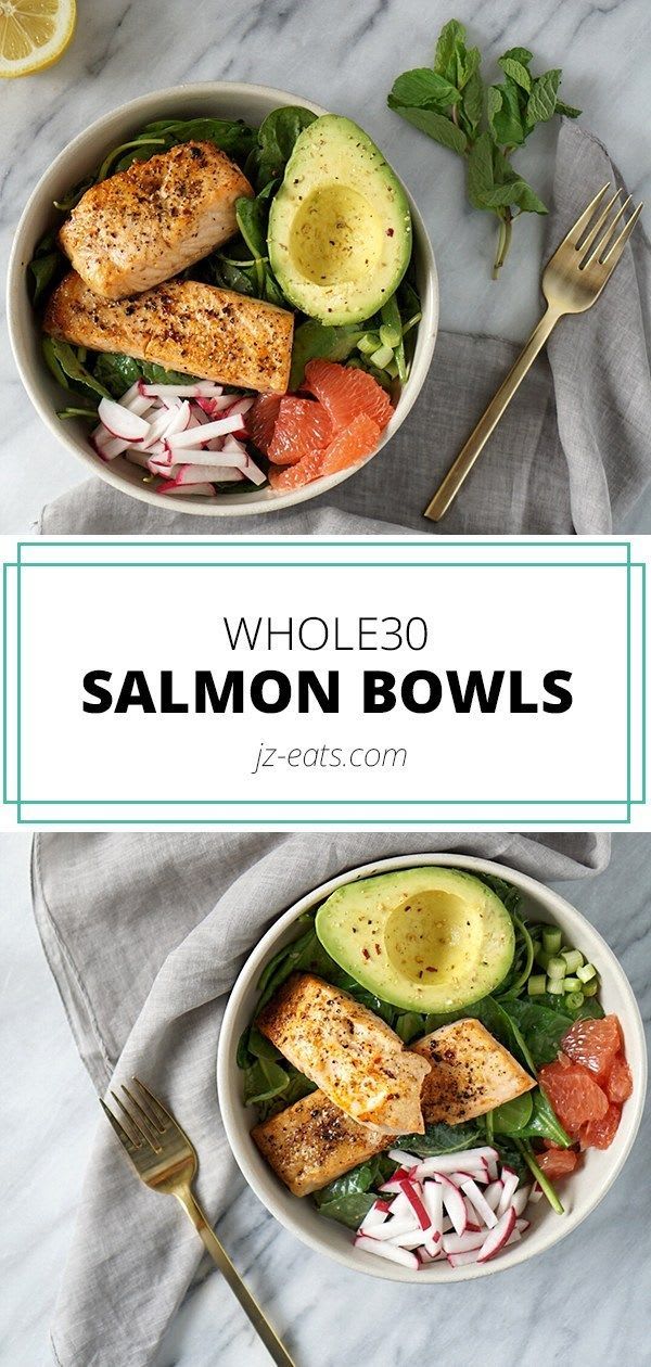 Whole30 Green Goddess Salmon Bowls