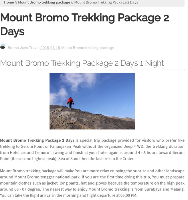 Mount Bromo Trekking Package 2 Days