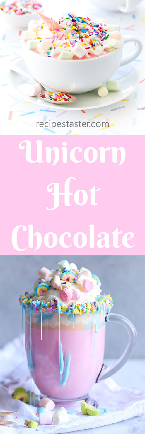 Unicorn Hot Chocolate ( RAINBOW SWIRL WHIPPED CREAM )