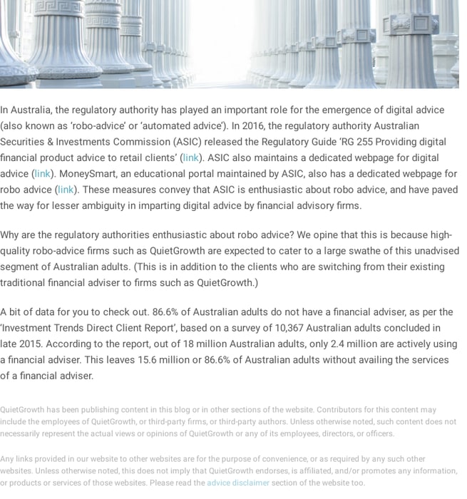 Regulatory changes that paved the way for robo advice in Australia