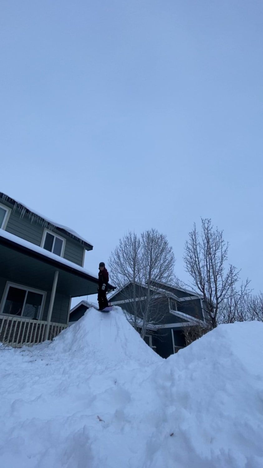 With all the Snow Northern CO got figured you guys would appreciate the jump my friends and I built in the front yard at my house. Been working on my 180s for almost a year now and finally started to land them. Can’t wait to get to the real park!