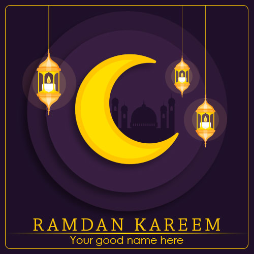 Write Name On Ramadan Kareem Greetings Image