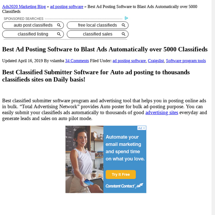 Best Ad Posting Software to Blast Ads Automatically over 5000 Classifieds