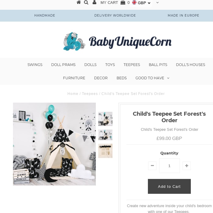 Child's Teepee Set Forest's Order