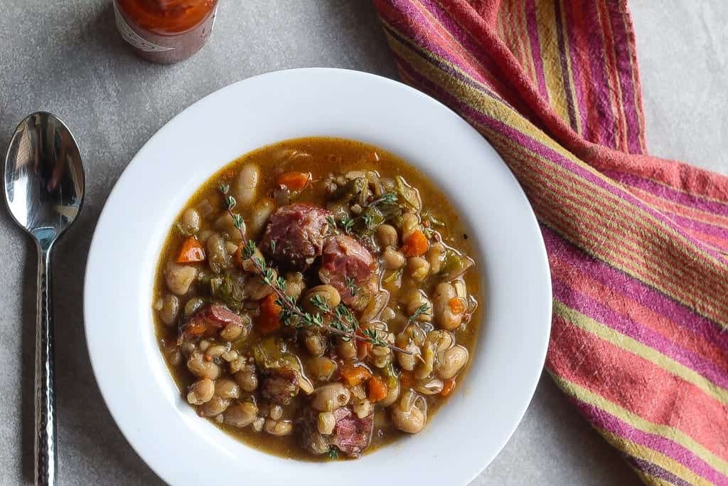 Instant Pot White Beans and Smoked Ham Hock Stew