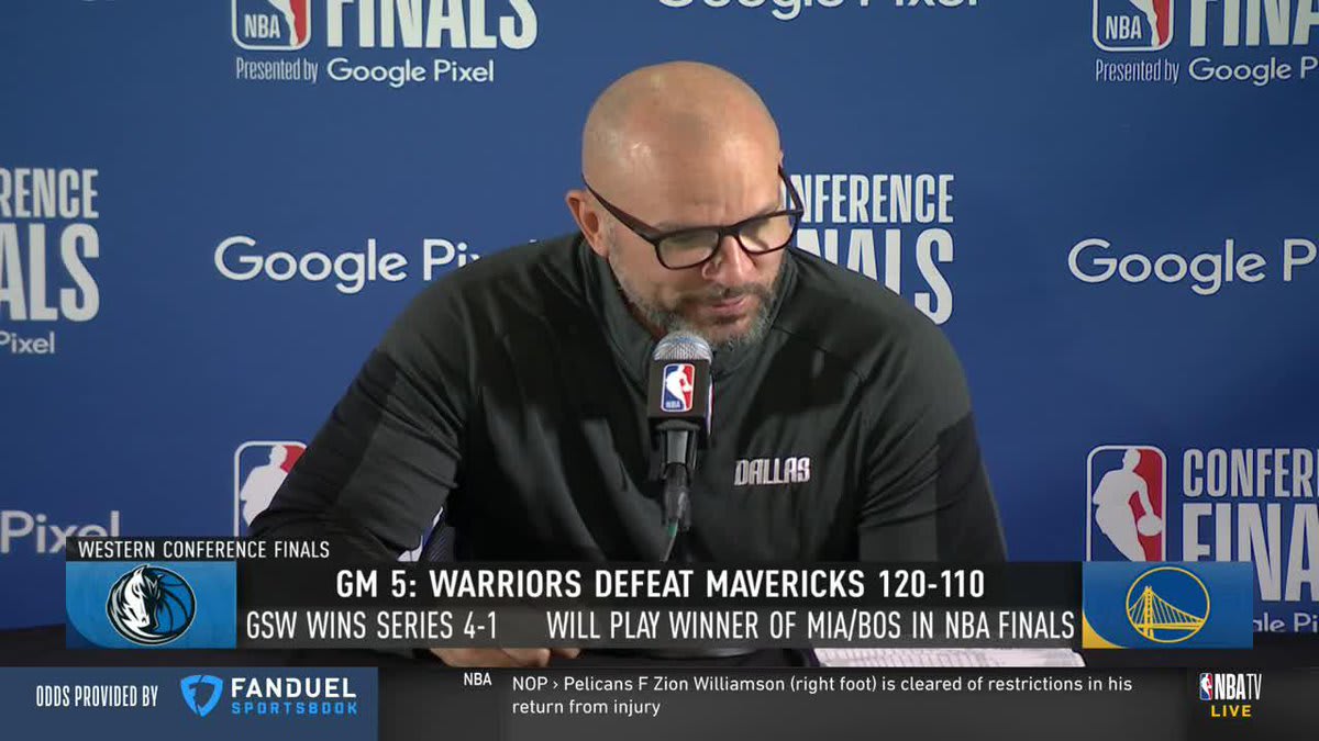 "We accomplished a lot and it started with the two words we talked about: accountability and chemistry." Jason Kidd addresses the media after the Mavs were eliminated from the postseason.