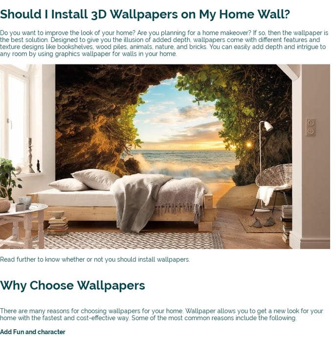 Should I Install 3D Wallpapers on My Home Wall?