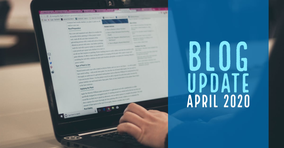 Blog Update - April 2020