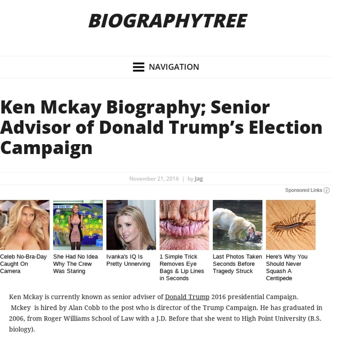 Ken Mckay Biography; Senior Advisor of Donald Trump's Election Campaign
