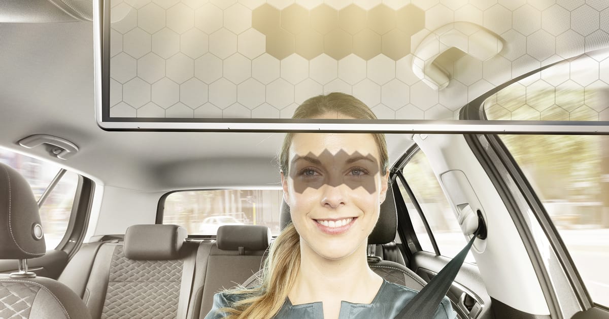 bosch's LCD car visor only blocks the road view where the sun is in your eyes