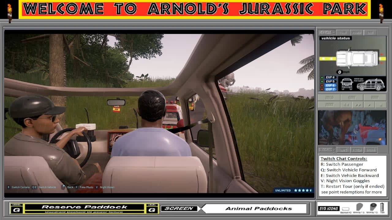 [Jurassic World Evolution] Spinosaurus Hates Traffic Jams - Good Vehicle Physics