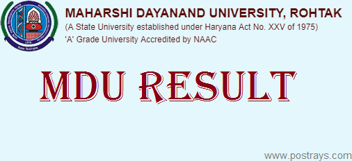 MDU Result 2019 - 1st/2nd/3rd/4th/5th/6th/7th/8th - All Sem Check Here