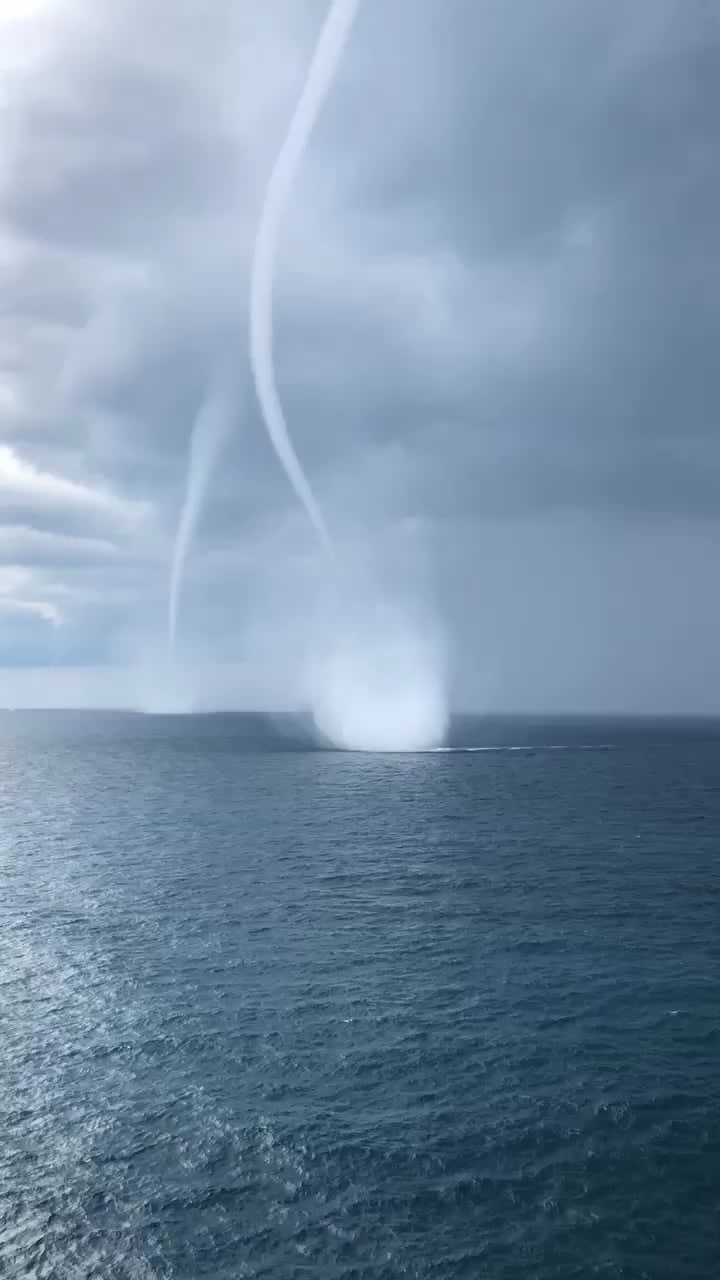 Waterspouts in the Gulf of Mexico near my offshore platform