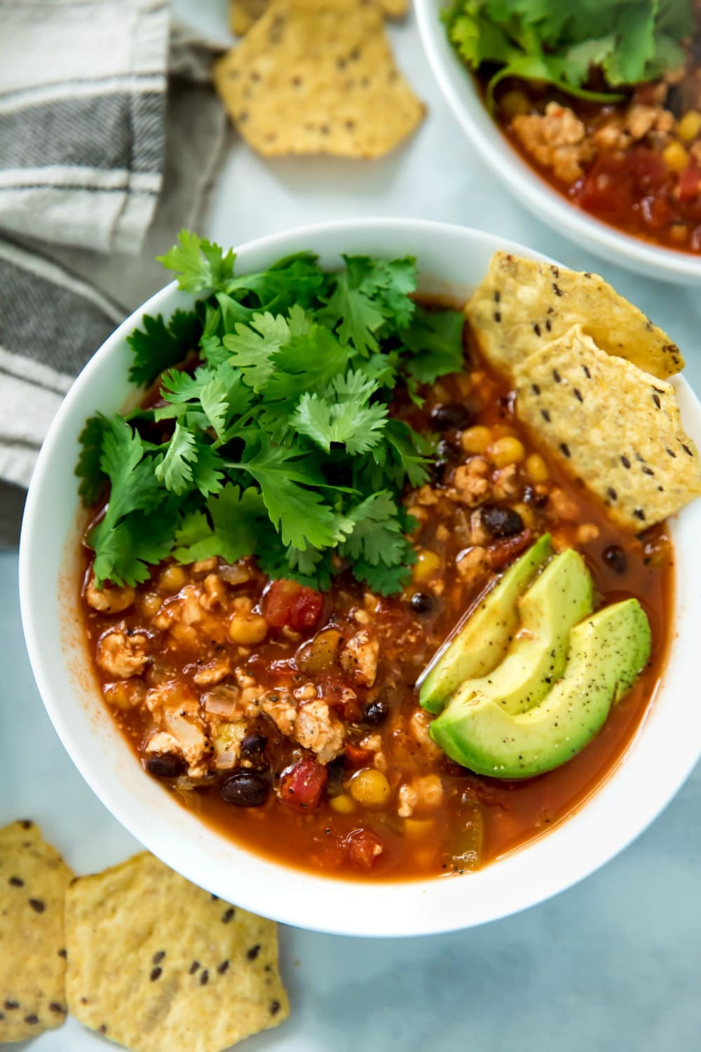 Healthy taco soup - beyond delicious and so quick and easy!