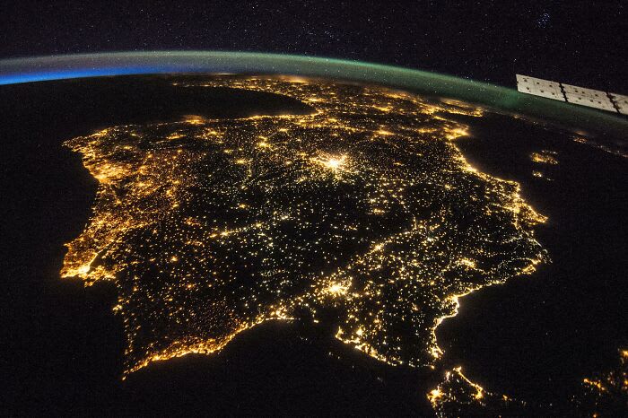 The Iberian Peninsula at night