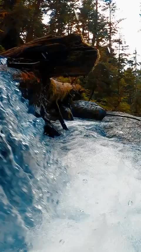 Slow motion footage of a river