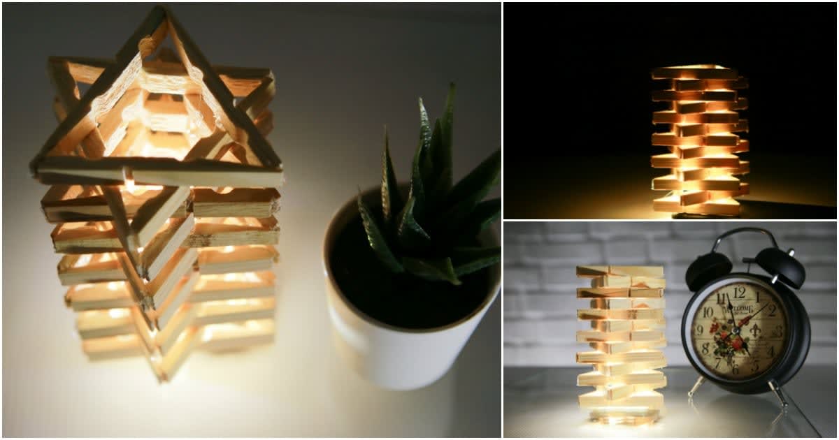 How To Make a Decorative Lamp out of Clothespins