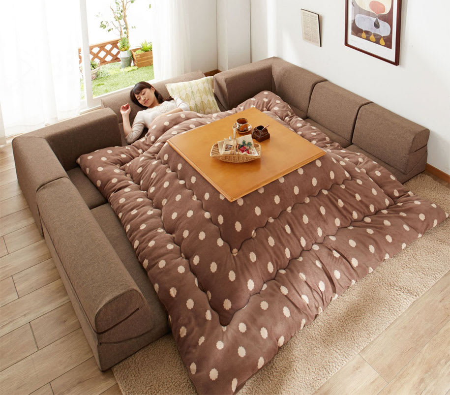 Kotatsu, A Traditional Japanese Floor Sofa Made Modern With Convertible Options