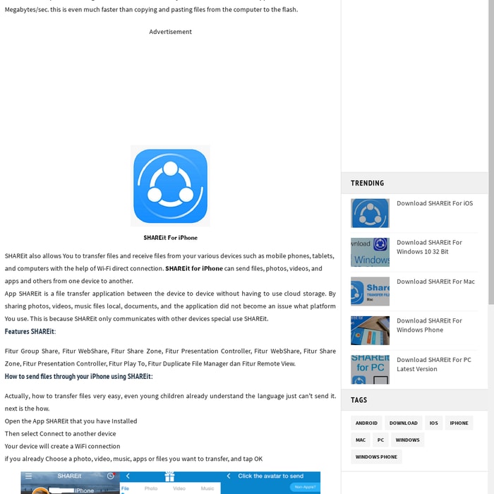 Download SHAREit For iPhone