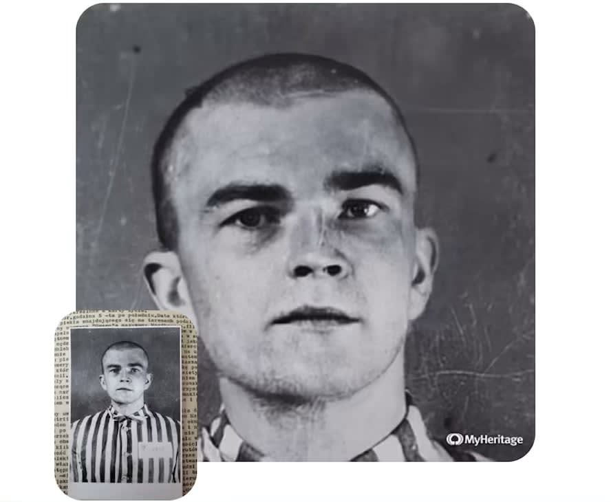 I only have this picture of my great grandfathers, it was taken in Auschwitz and has been animated and sharpened thanks to AI. This is the closest I’ll ever been to seeing him as a person and I am very thankful for that.