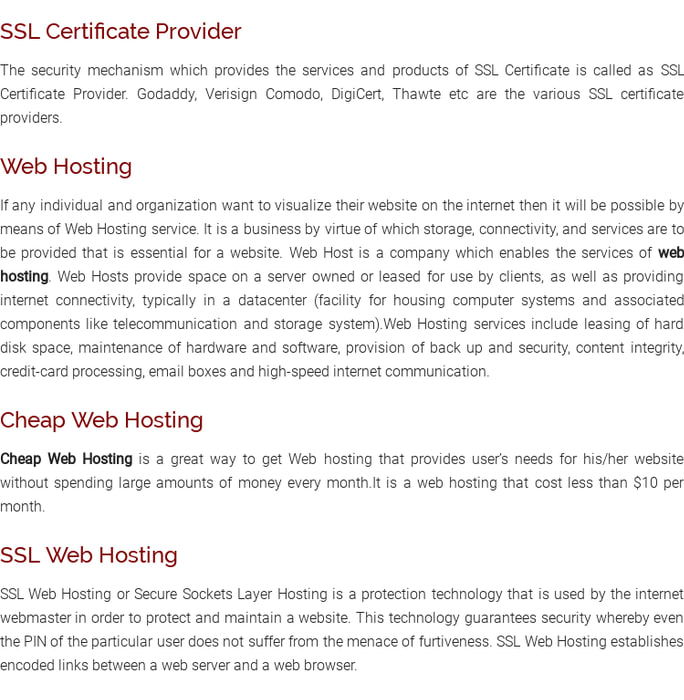 Cheap Web Hosting SSL Providers