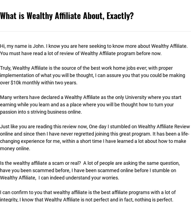 The Wealthy Affiliates Review: Best Work Home Job - Making Over $10k Monthly
