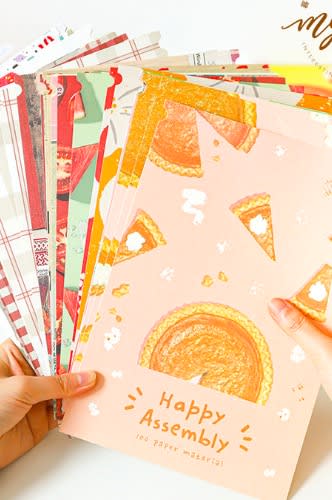 Kawaii DIY Supplies Material Decorative Paper L Size - Happy Assembly - Waffles