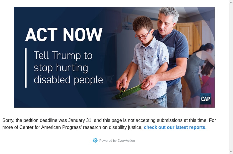 Tell Trump to Stop Hurting Millions of Disabled People