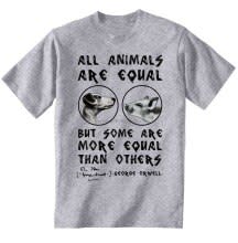 ALL ANIMAL ARE EQUAL - NEW COTTON GREY T-SHIRT