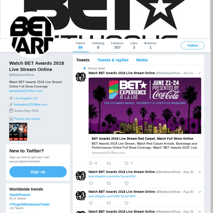 Watch BET Awards 2018 Live Stream Online (@BetAwardShow)