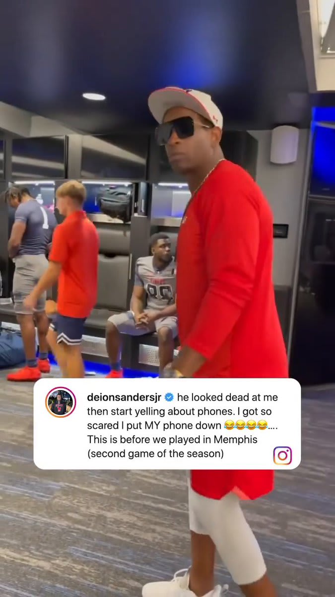 "GET OFF THE PHONES." Coach Deion Sanders doesn't mess around 😳 (via
