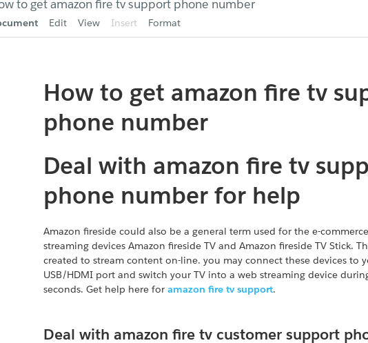 How to get amazon fire tv support phone number