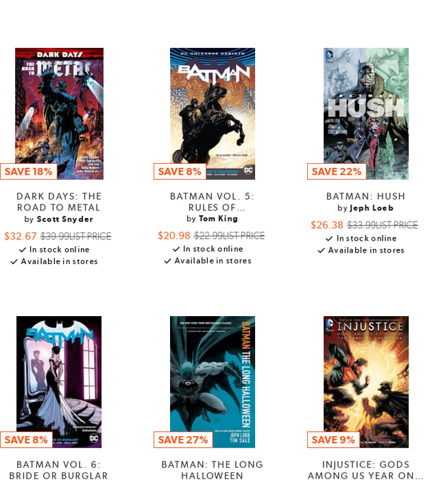Buy 2 Get the 3rd Free DC Comics. Online Only. Offer Valid December 3 - 9, 2018