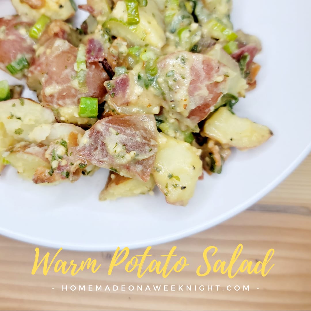 Warm Potato Salad #sidedish - Homemade on a Weeknight