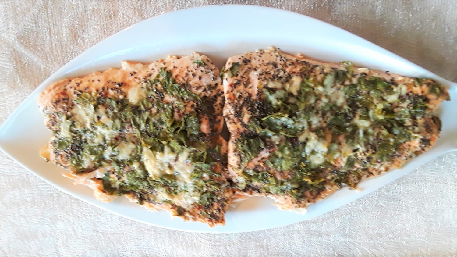 Cheesy Herb Baked Salmon